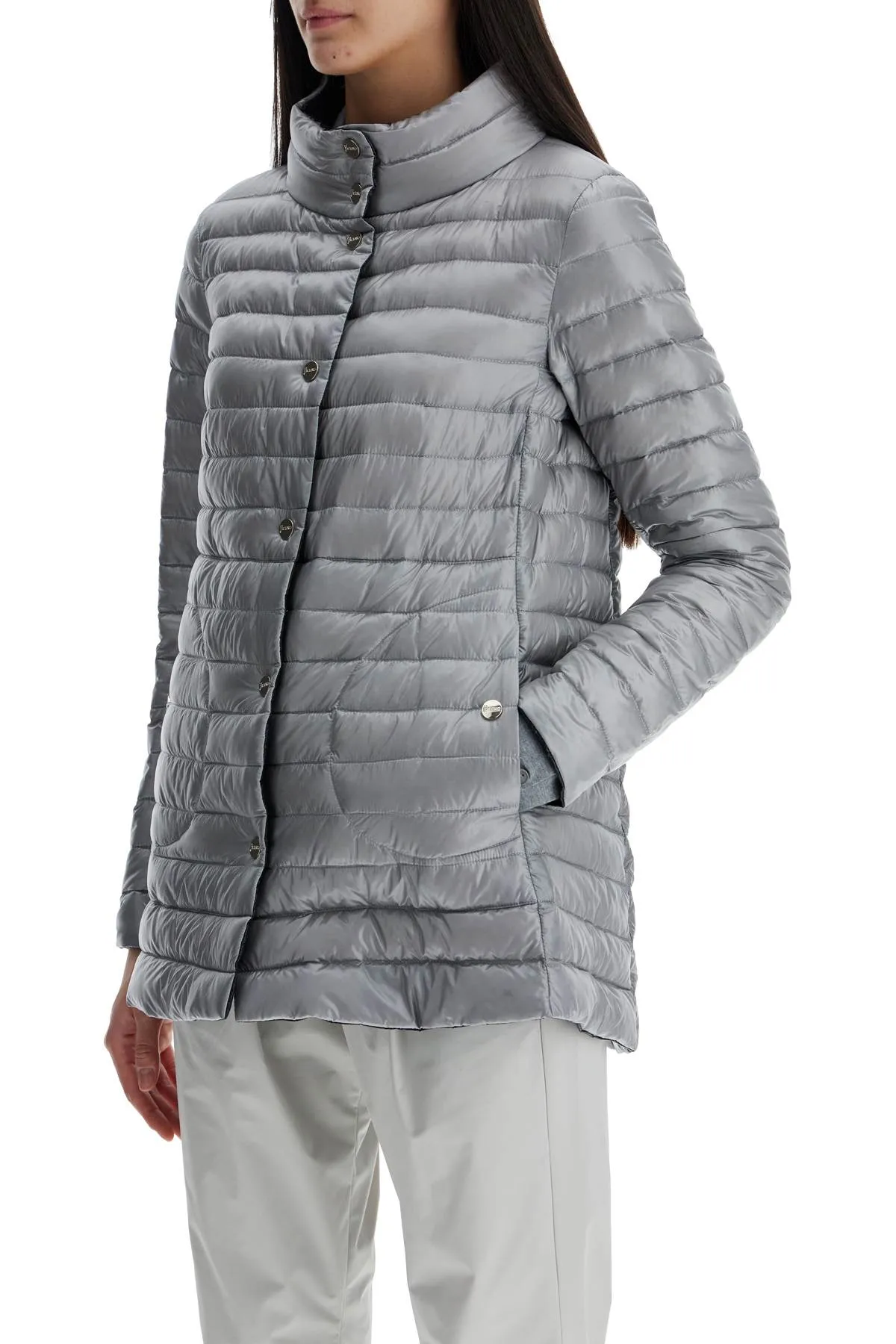 Herno Reversible A Shape Down Jacket Black And Gray