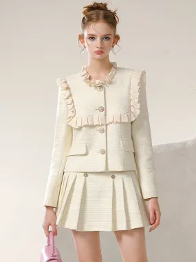 Jacket＆Mini-Skirt Suit Pleats Sut-Up