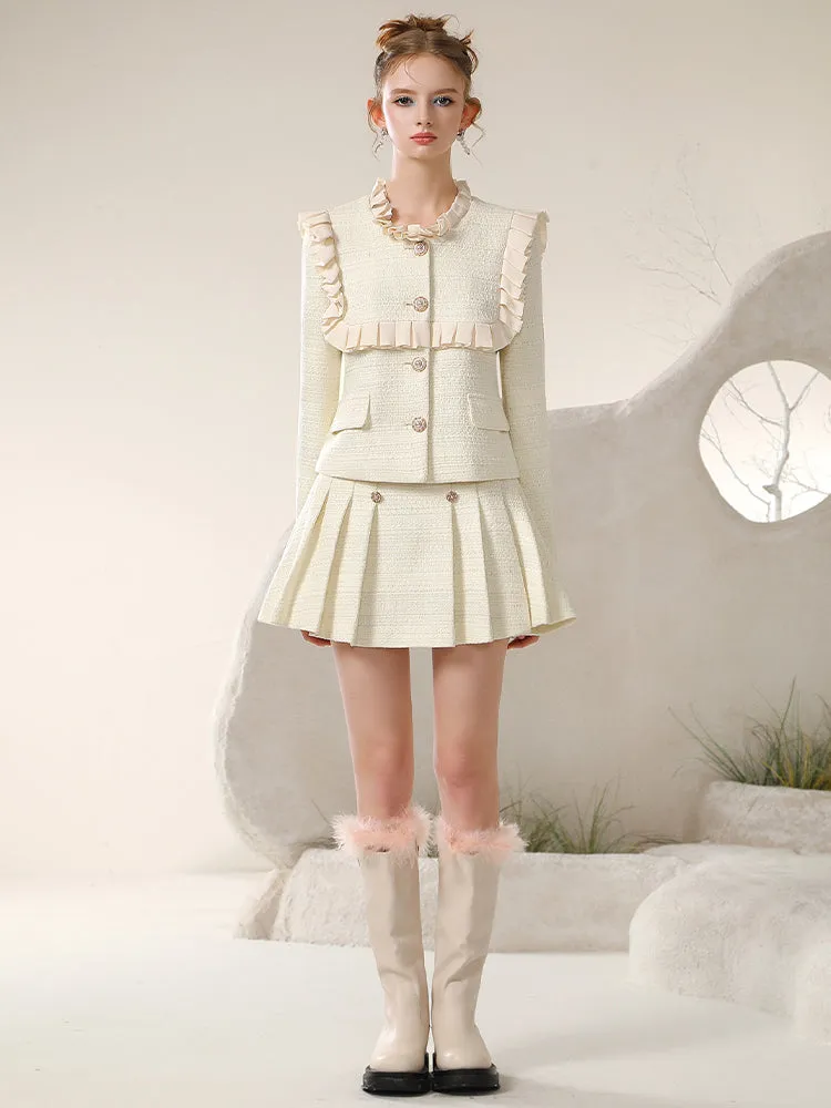 Jacket＆Mini-Skirt Suit Pleats Sut-Up