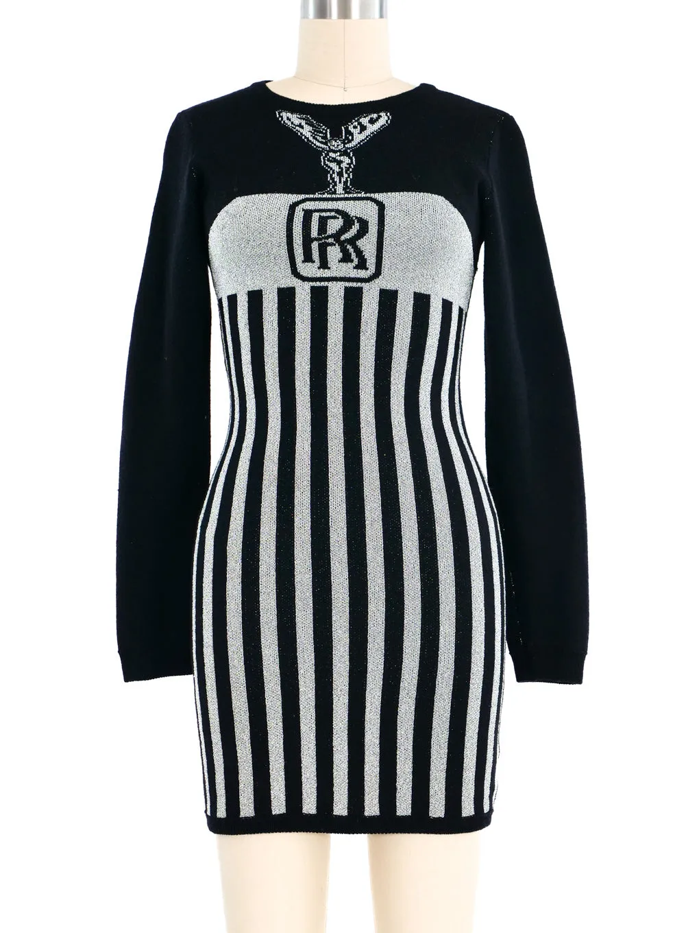 Jeremy Scott Rolls Royce Metallic Sweater Dress