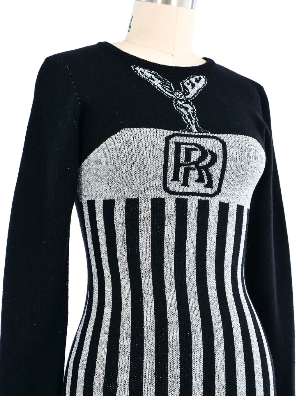 Jeremy Scott Rolls Royce Metallic Sweater Dress