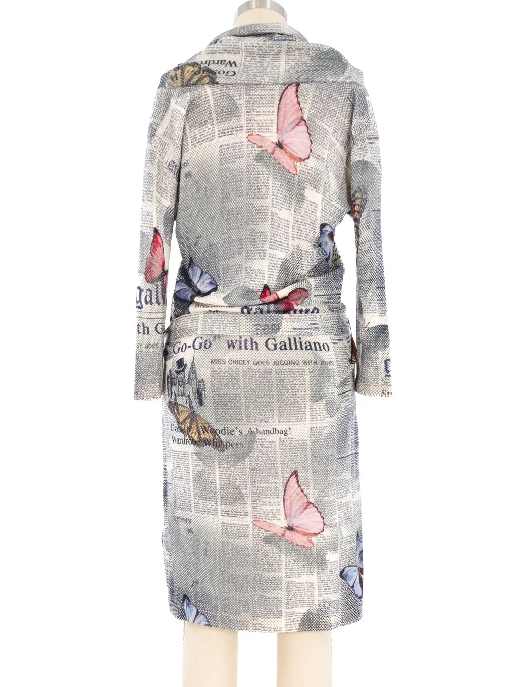 John Galliano Gazette Print Sweater Dress