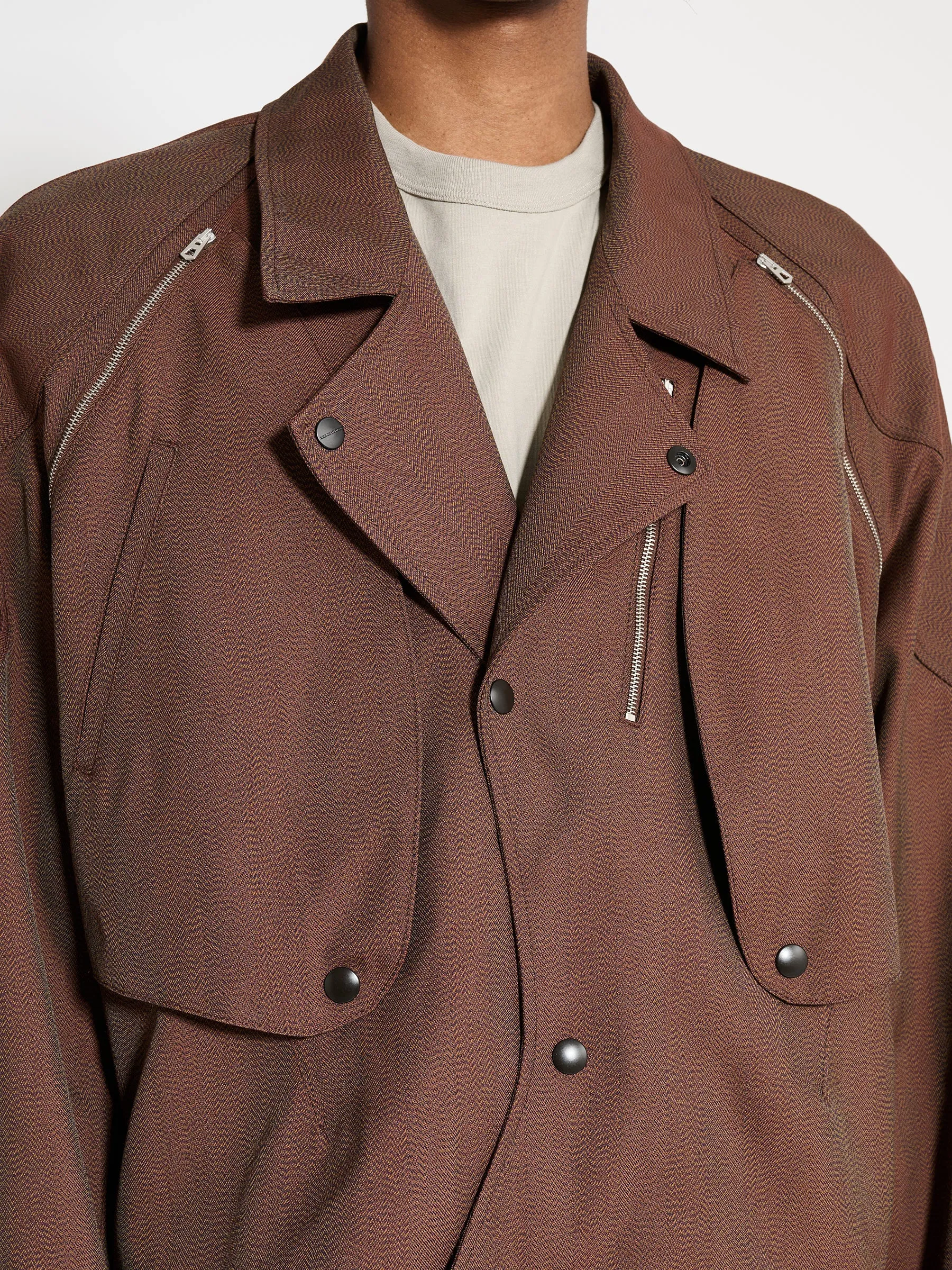 Kiko Kostadinov Tonino Utility Jacket Brown Sparrow