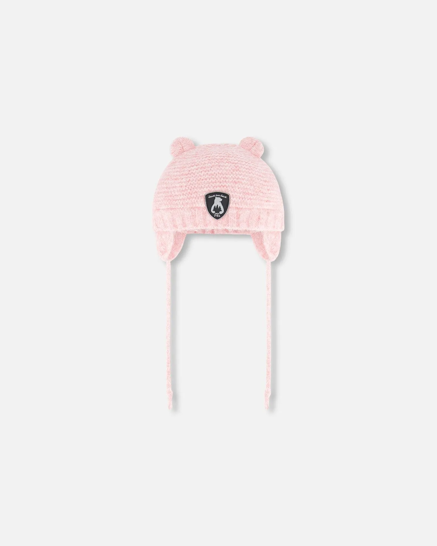 Knit Hat With Ears Pink