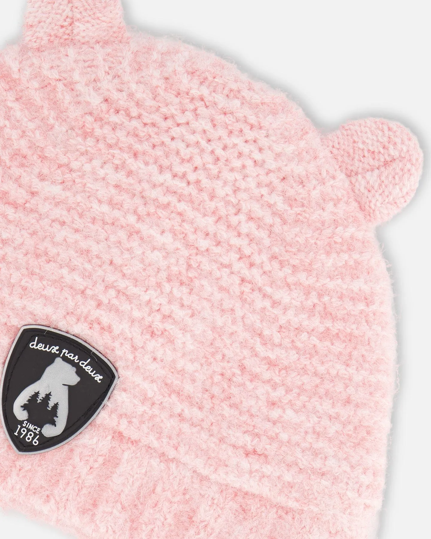 Knit Hat With Ears Pink