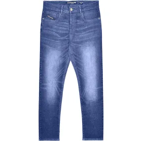 Lambretta Mens Chester Straight Fit Denim Jeans - Mid Blue