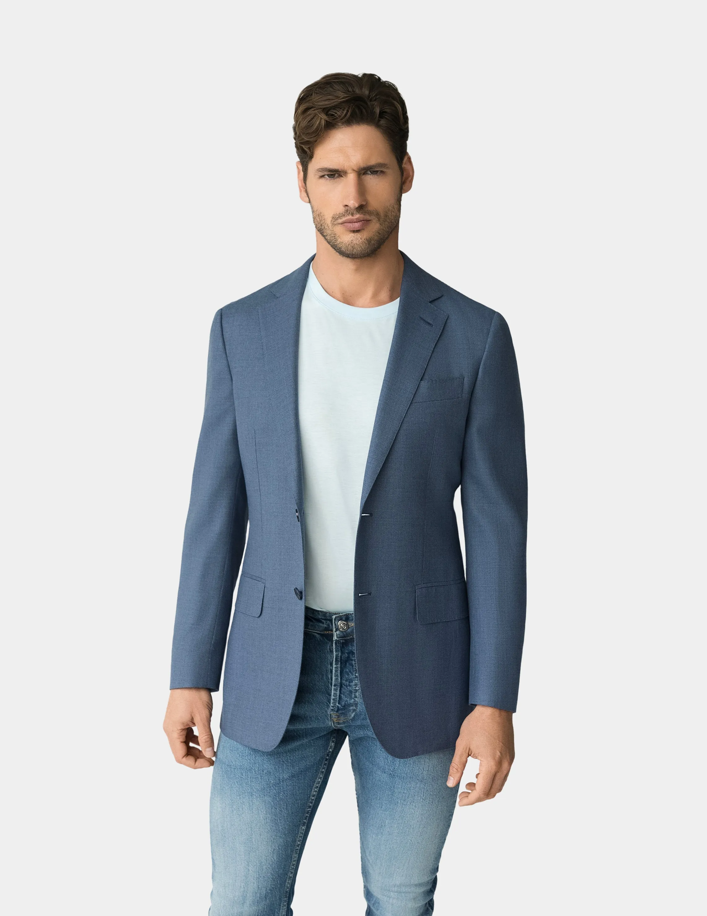 Light Blue Single Breasted Jacket