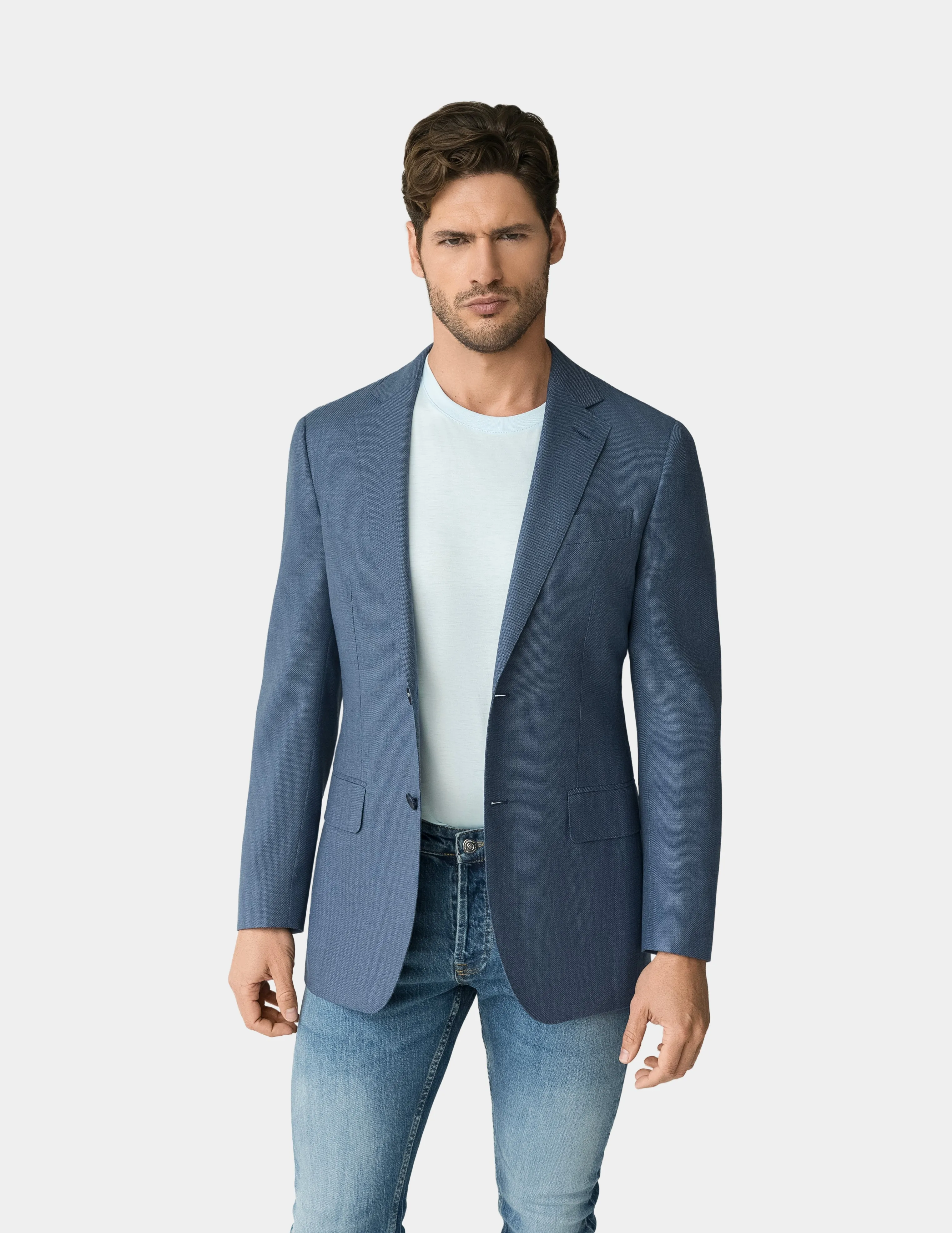 Light Blue Single Breasted Jacket