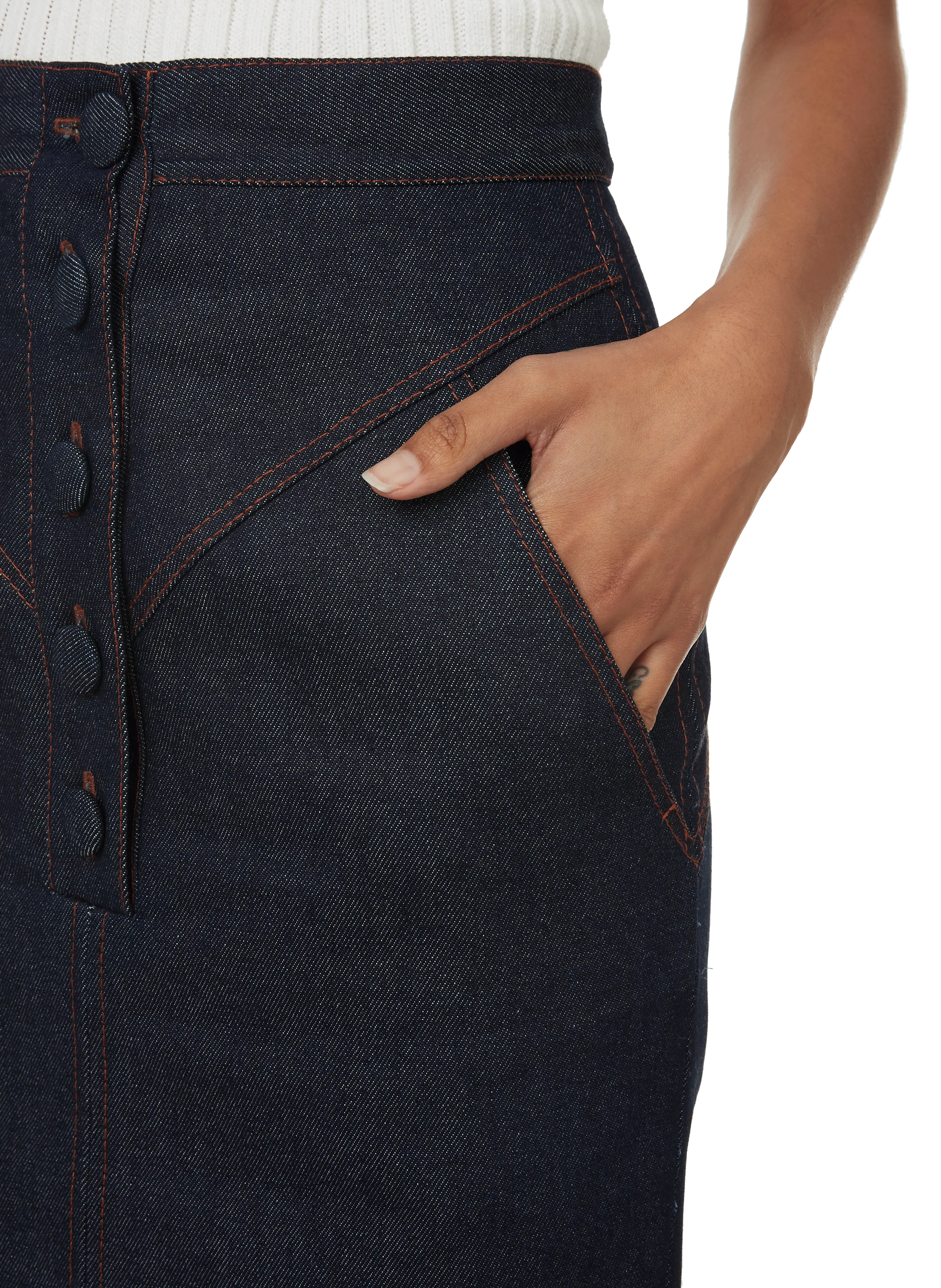 LIYA  Denim pencil skirt - Blue