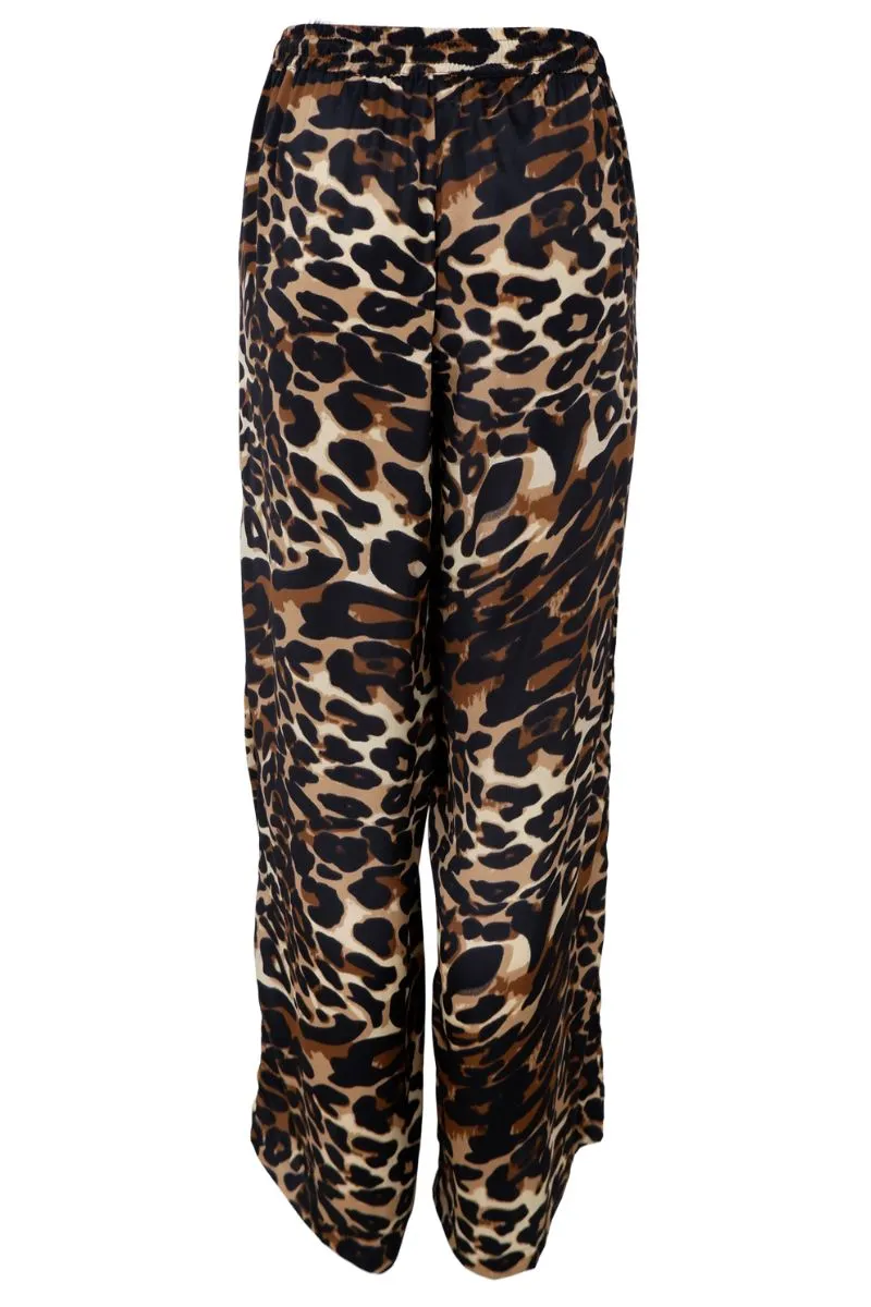 Luna Straight Pant | Leopard | Bukser fra Black Colour