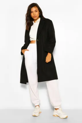 Luxe brushed wool look tailored coat