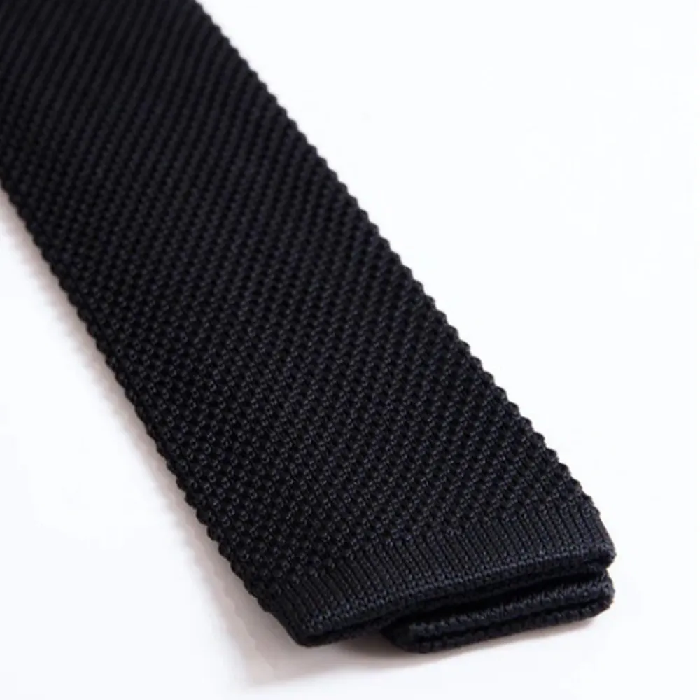 Marc Darcy All Black Smart Knitted Tie