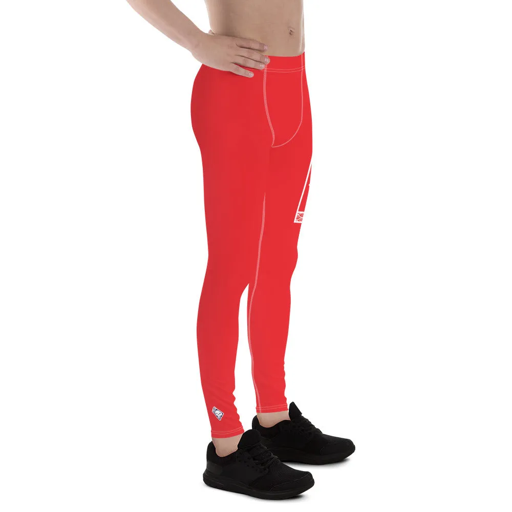 Men's Athletic Workout Leggings For Jiu Jitsu 001 - Scarlet