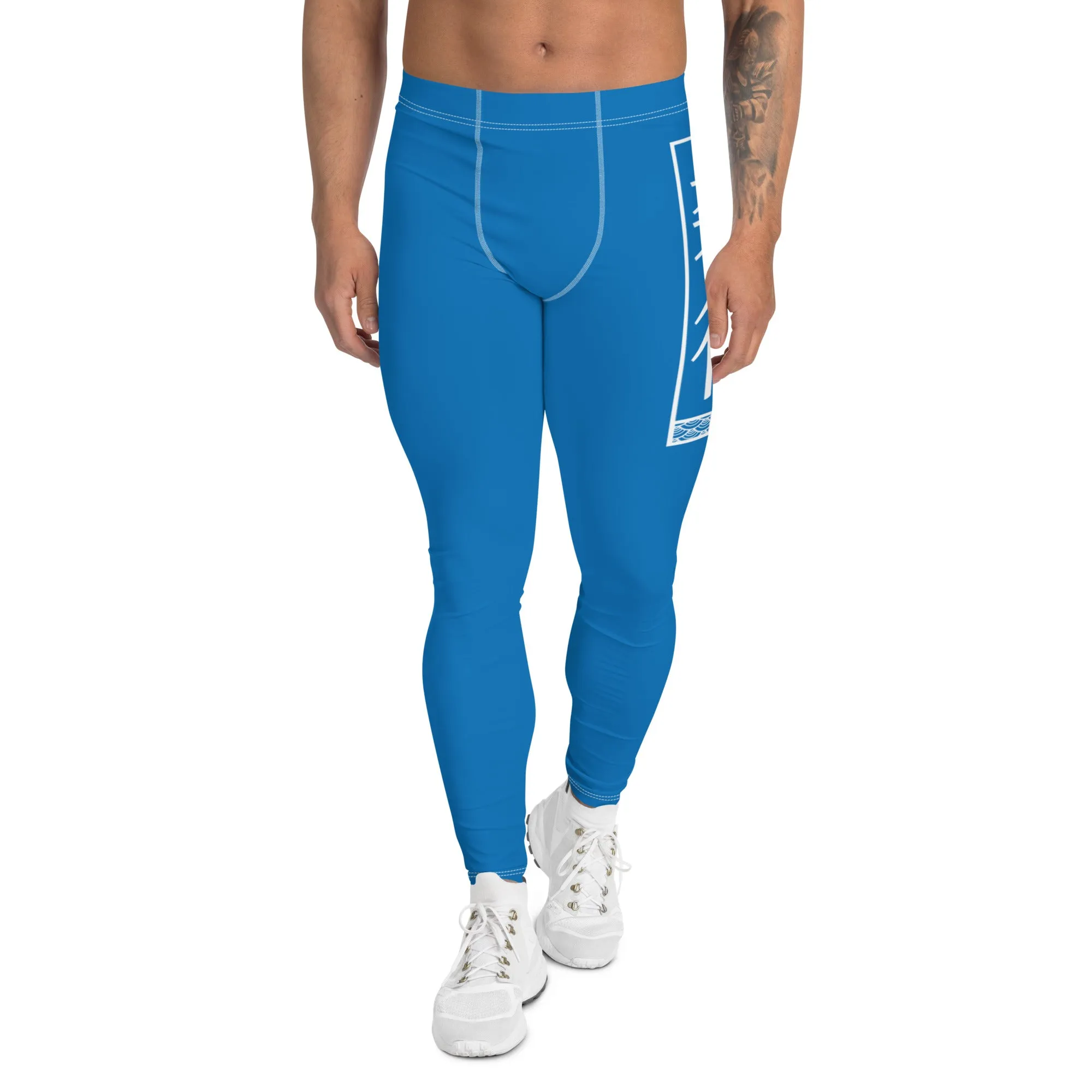 Men's Athletic Workout Leggings For Jiu Jitsu 004 - Azul