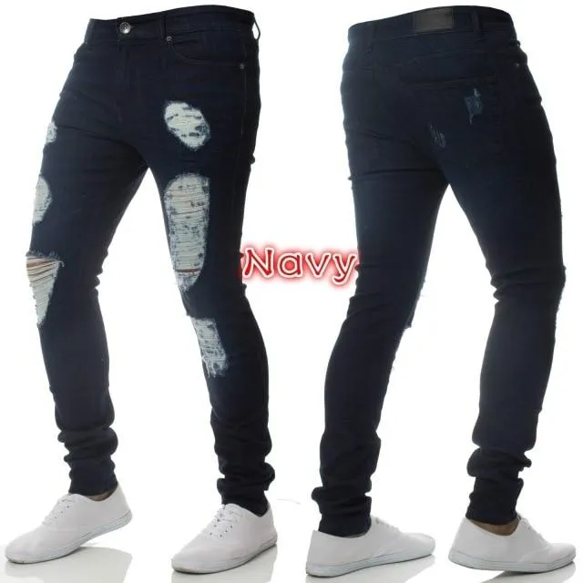 Men's Cool Cotton Vintage Europe American Style Hole Trousers