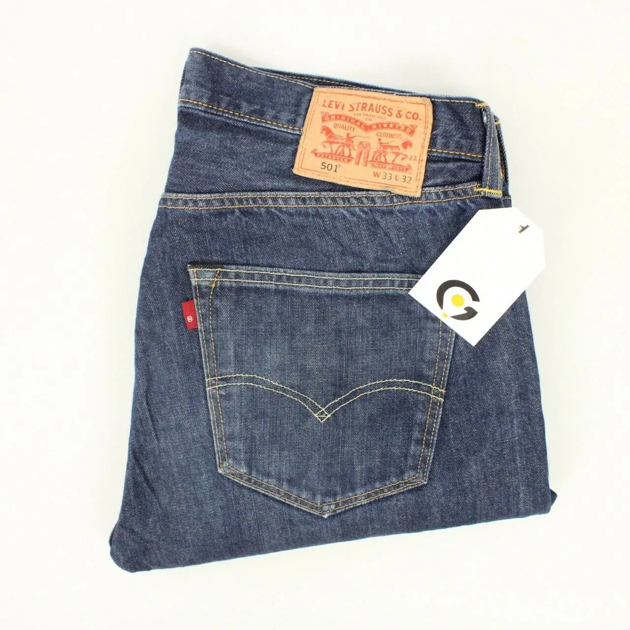 Mens LEVIS 501 Jeans Dark Blue | W33 L30