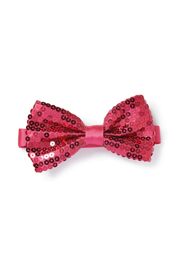 Men's Sequin Bow Tie - Fuchsia