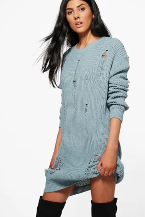 Milly Distressed Sweater Dress