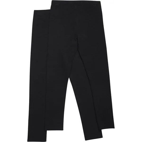 Minymo Anthracite Black Leggings Basic 2-pack