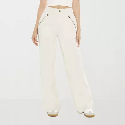 new!Forever 21 Twill Utility Cargo Pant Womens Mid Rise Straight Cargo Pant-Juniors