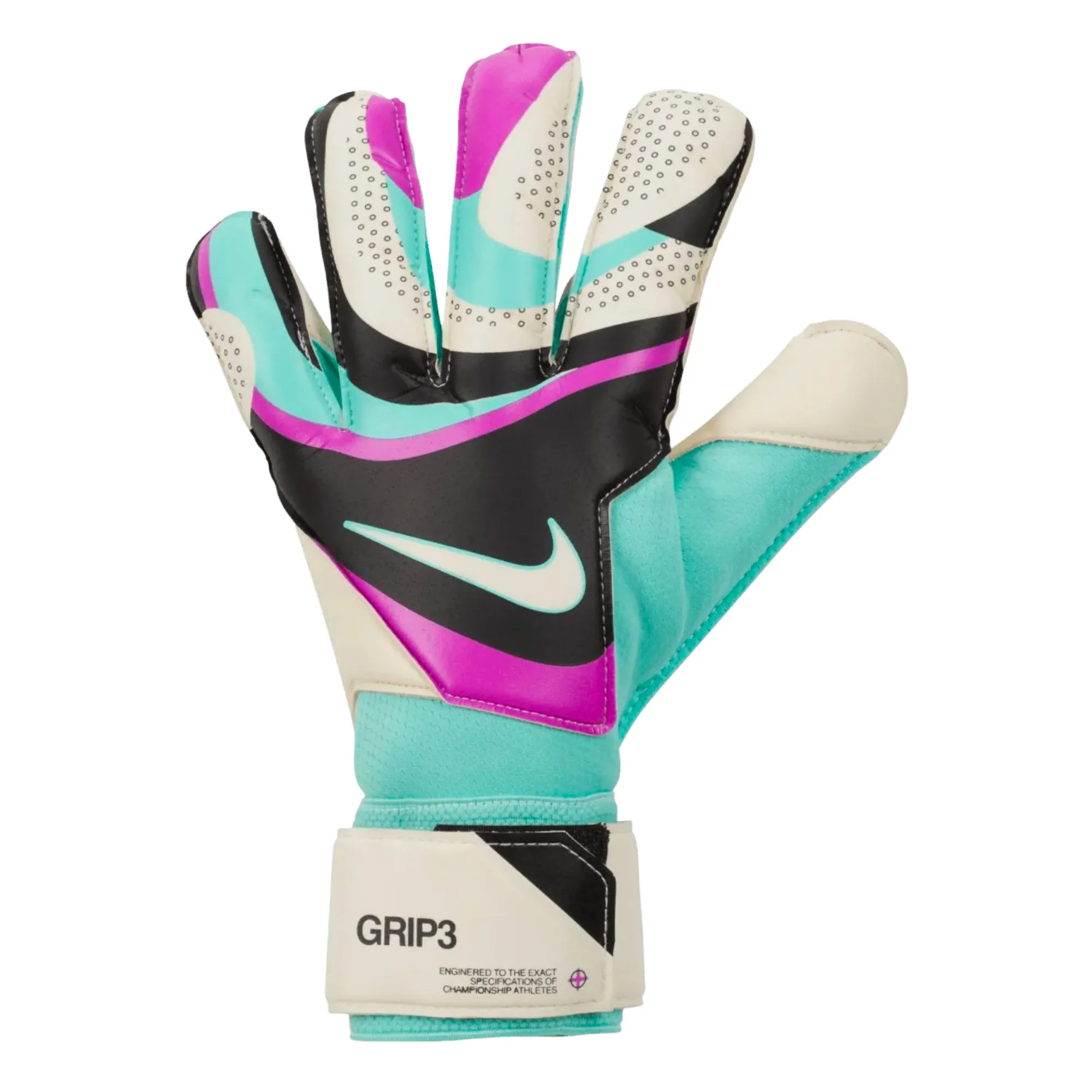 Nike Men's Grip 3 Goalkeeper Gloves White/Black/Purple