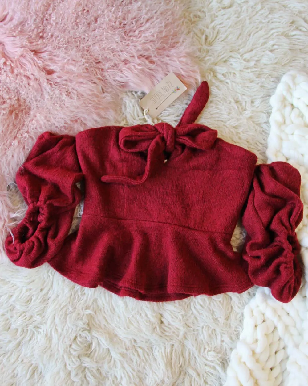 Nordic Lux Sweater Top in Burgundy