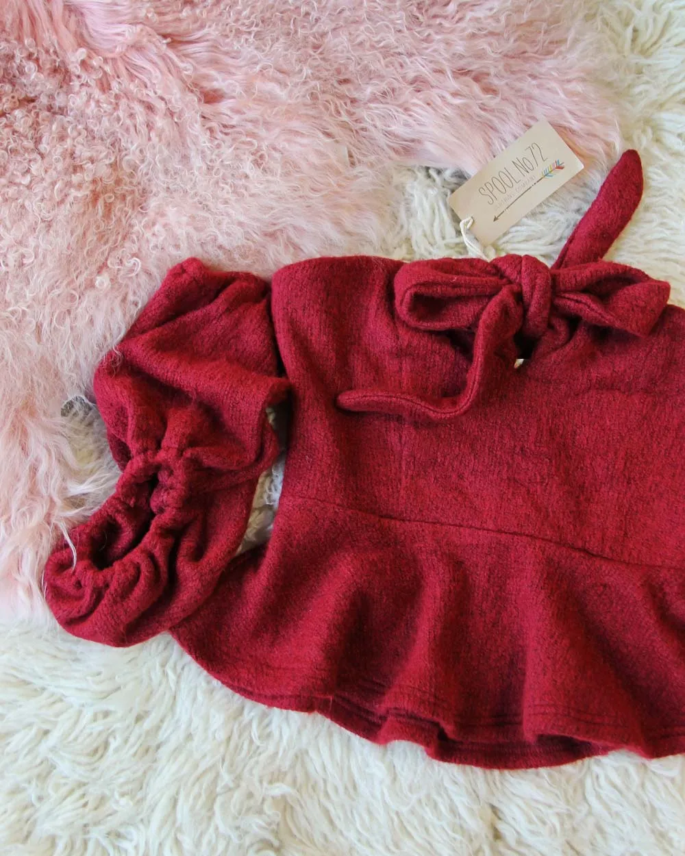 Nordic Lux Sweater Top in Burgundy