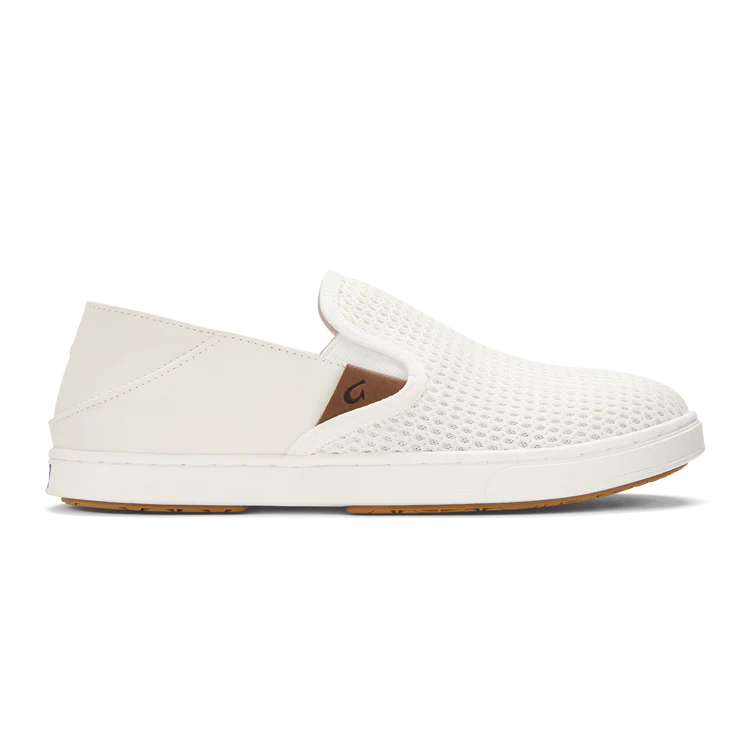 Olukai Womens Pehuea Slip On Mesh Sneaker- White