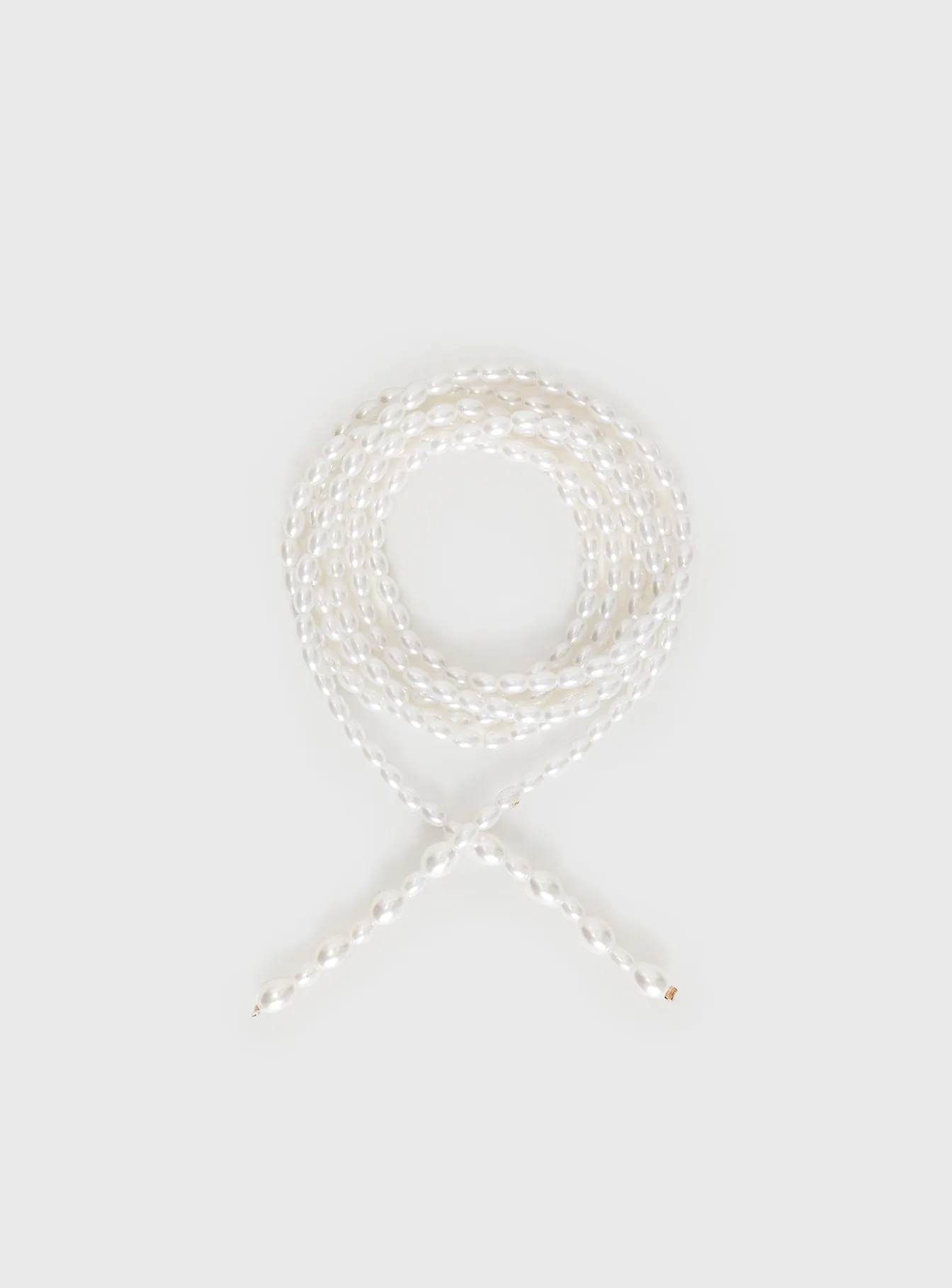 Omar Pearl Tie Necklace White