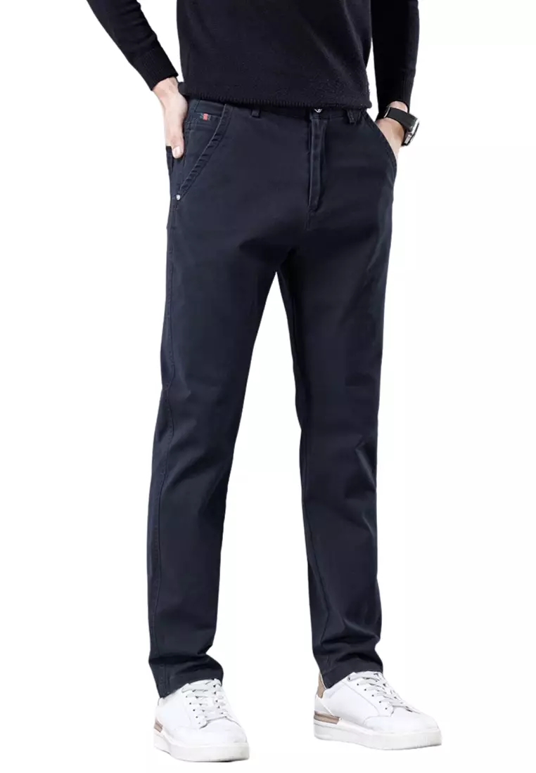 OPCHIC Men's Casual Plain Straight Pant