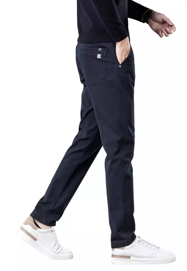 OPCHIC Men's Casual Plain Straight Pant