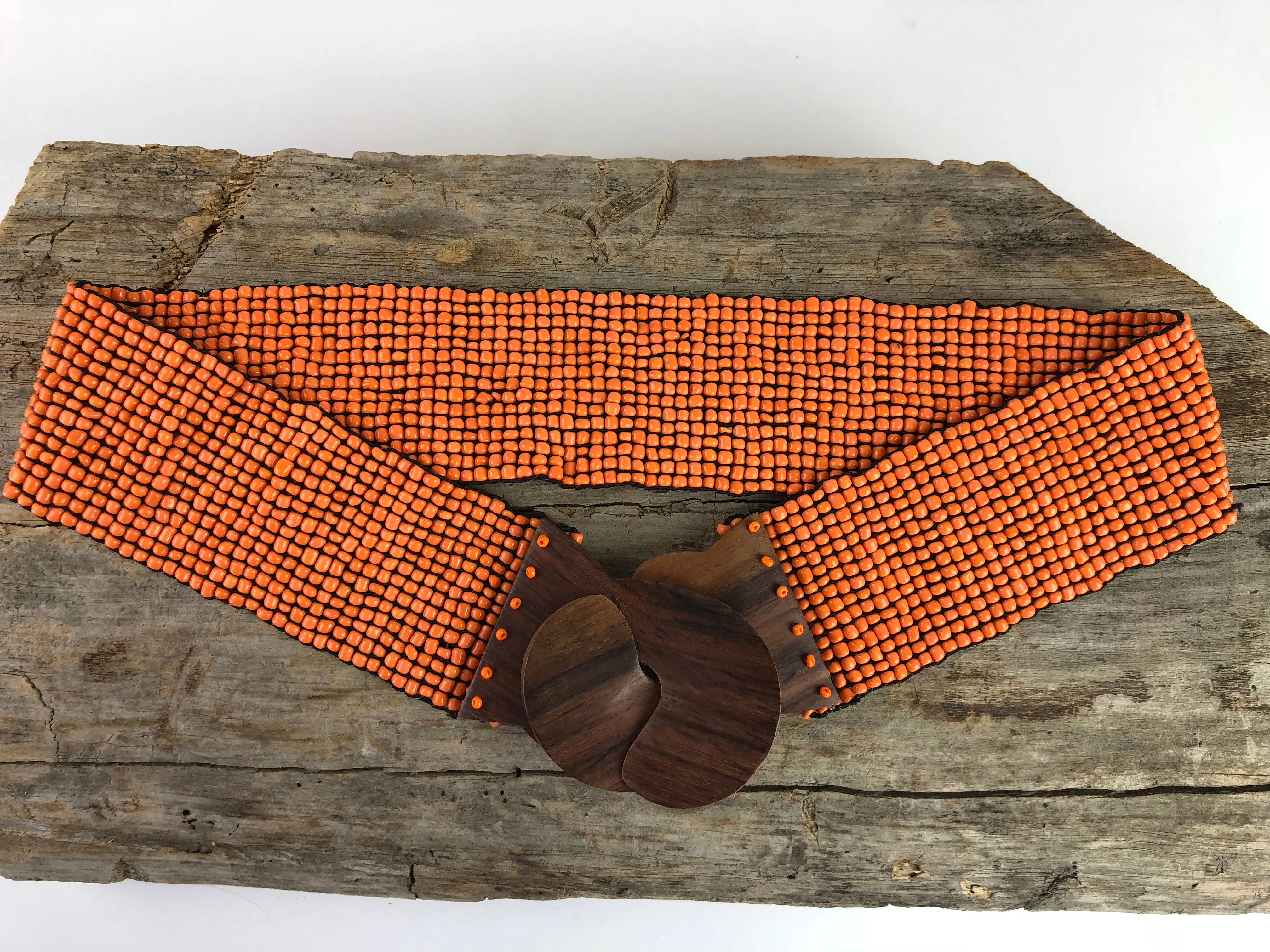 Orange Citrus Beaded Belt