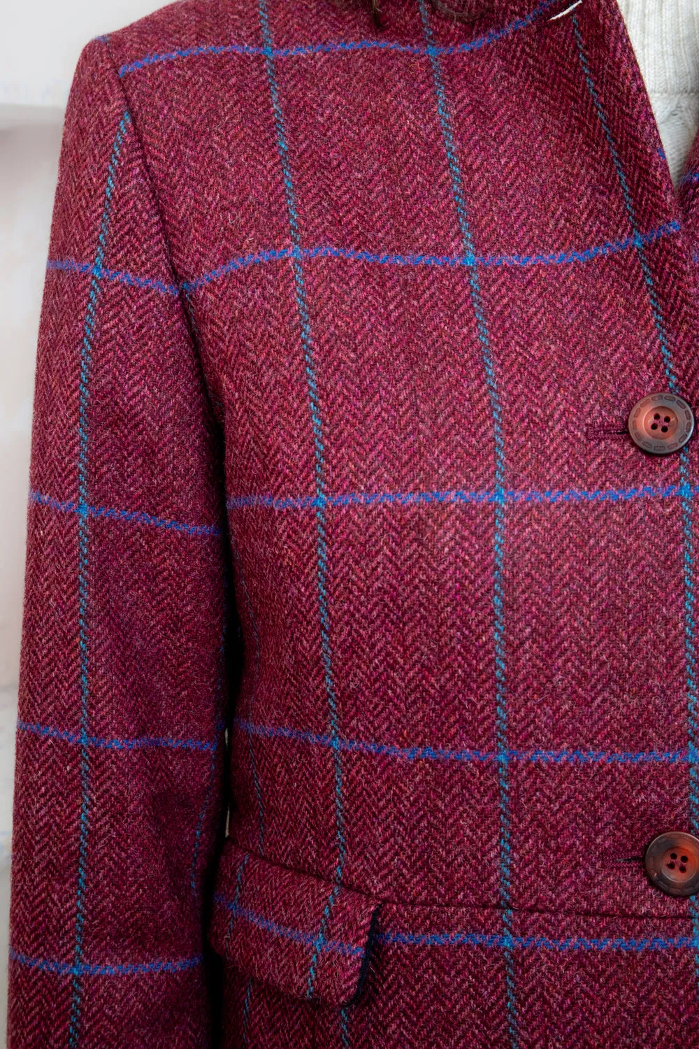 Pamela Tweed Coat - Rose Herringbone Check