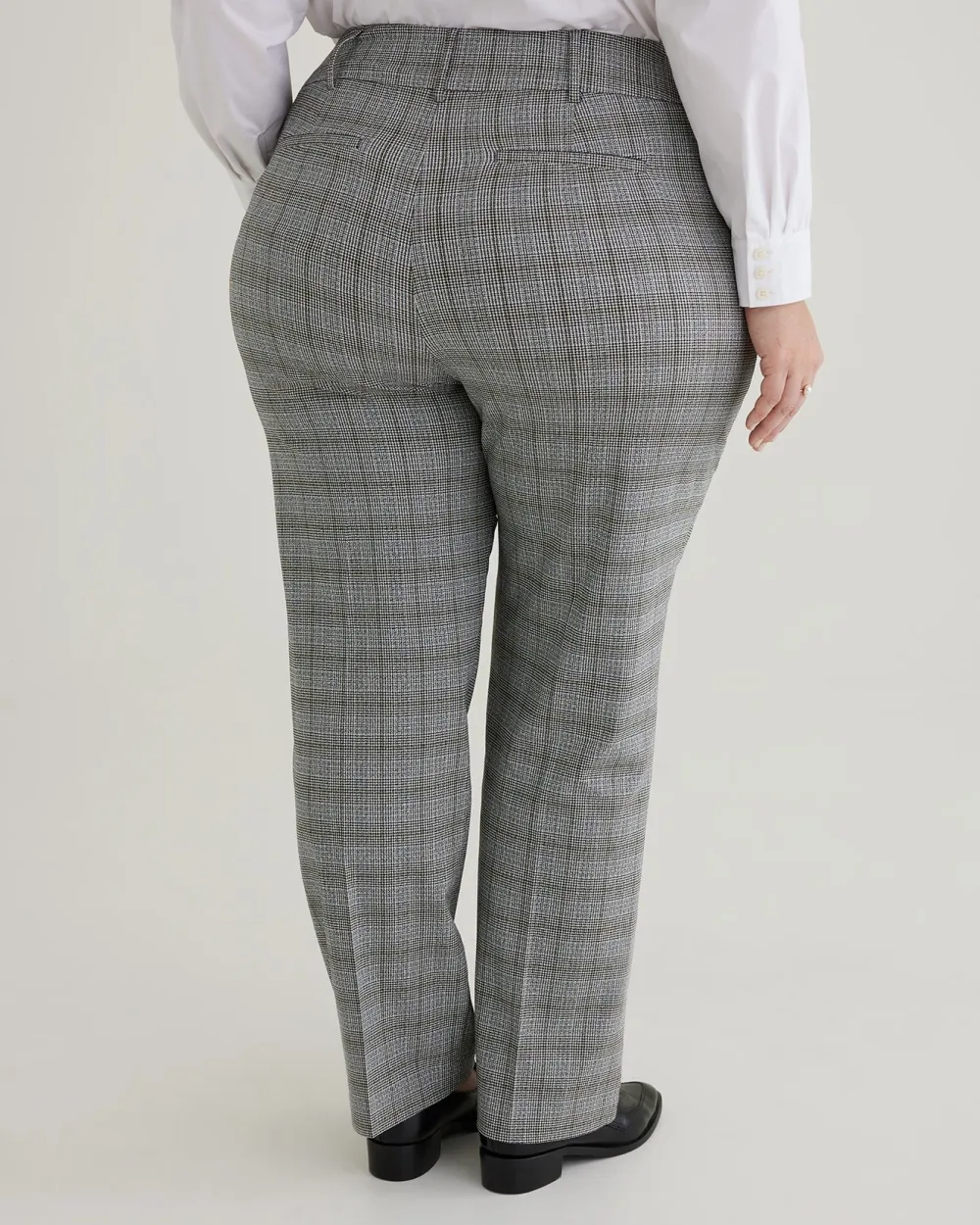 Petite, Plaid Straight-Leg Savvy Pant - PENN. Essentials