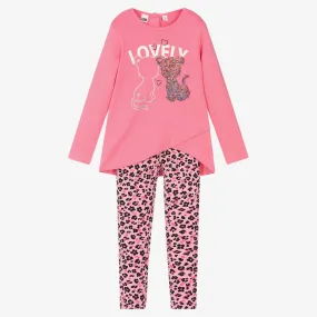 Pink Cat Leggings Set