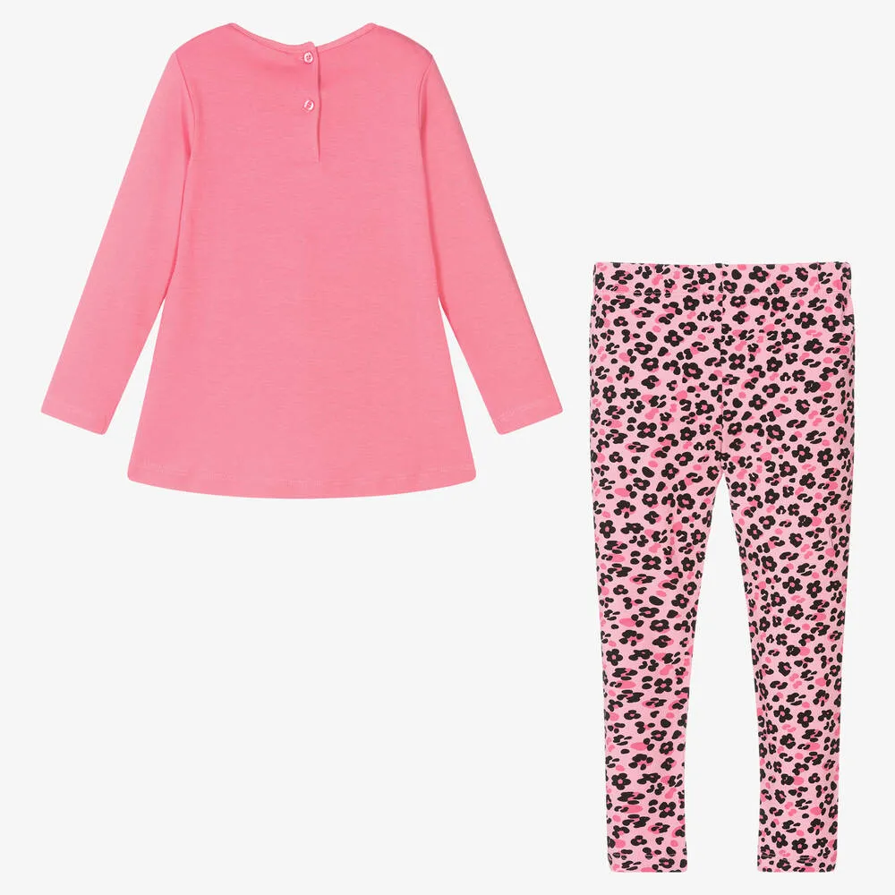 Pink Cat Leggings Set