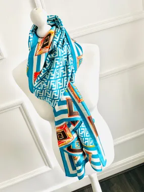 Poppie Turquoise Luxury Look Sarong Scarf