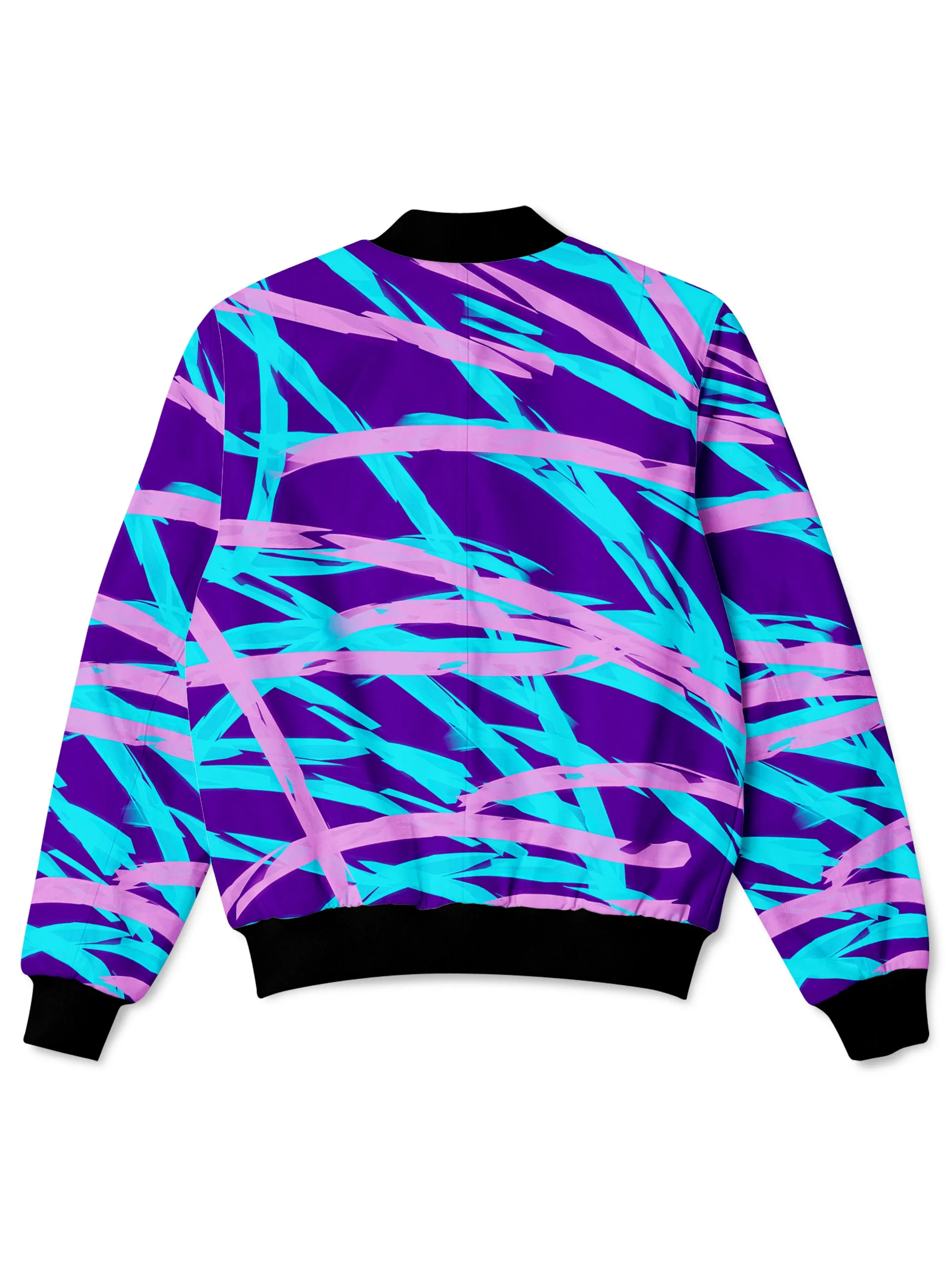 Purple and Blue Rave Abstract Bomber Jacket