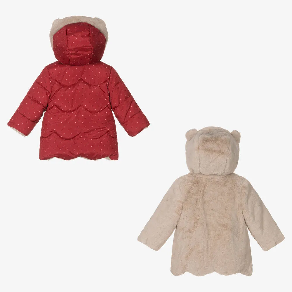 Red Reversible Baby Coat