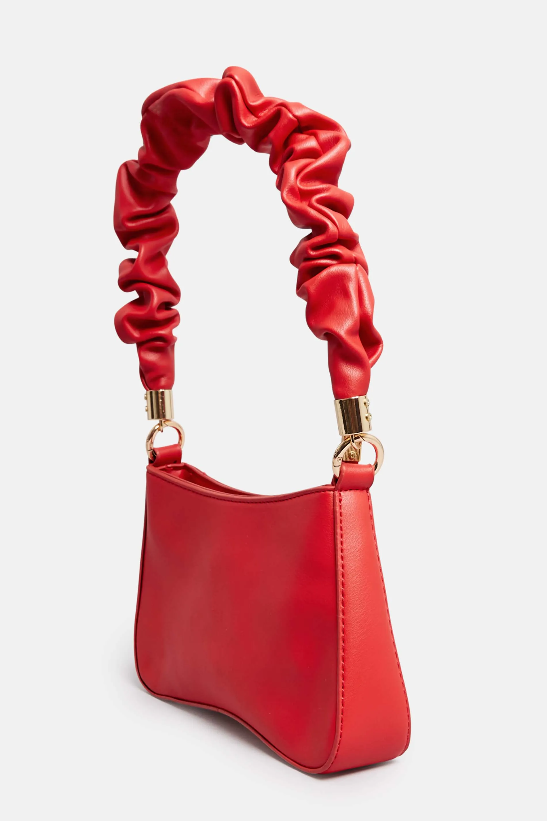 Red Ruched Handle Bag