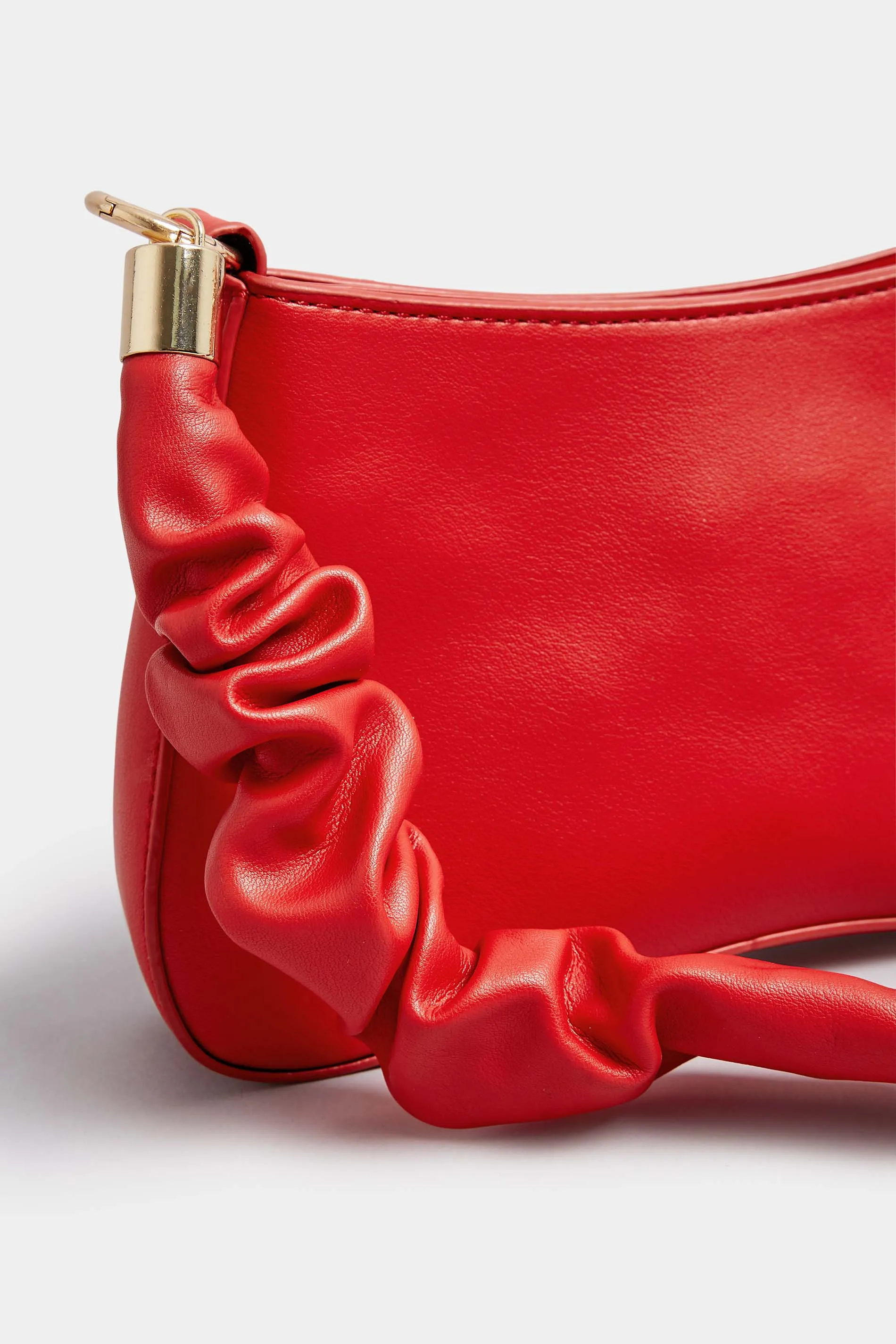 Red Ruched Handle Bag