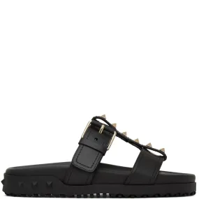 Rockstud Flat Base Slide, Black