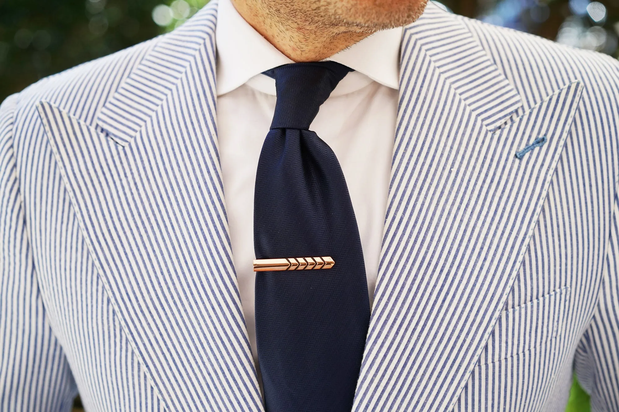 Rose Gold Chevron Tie Bar