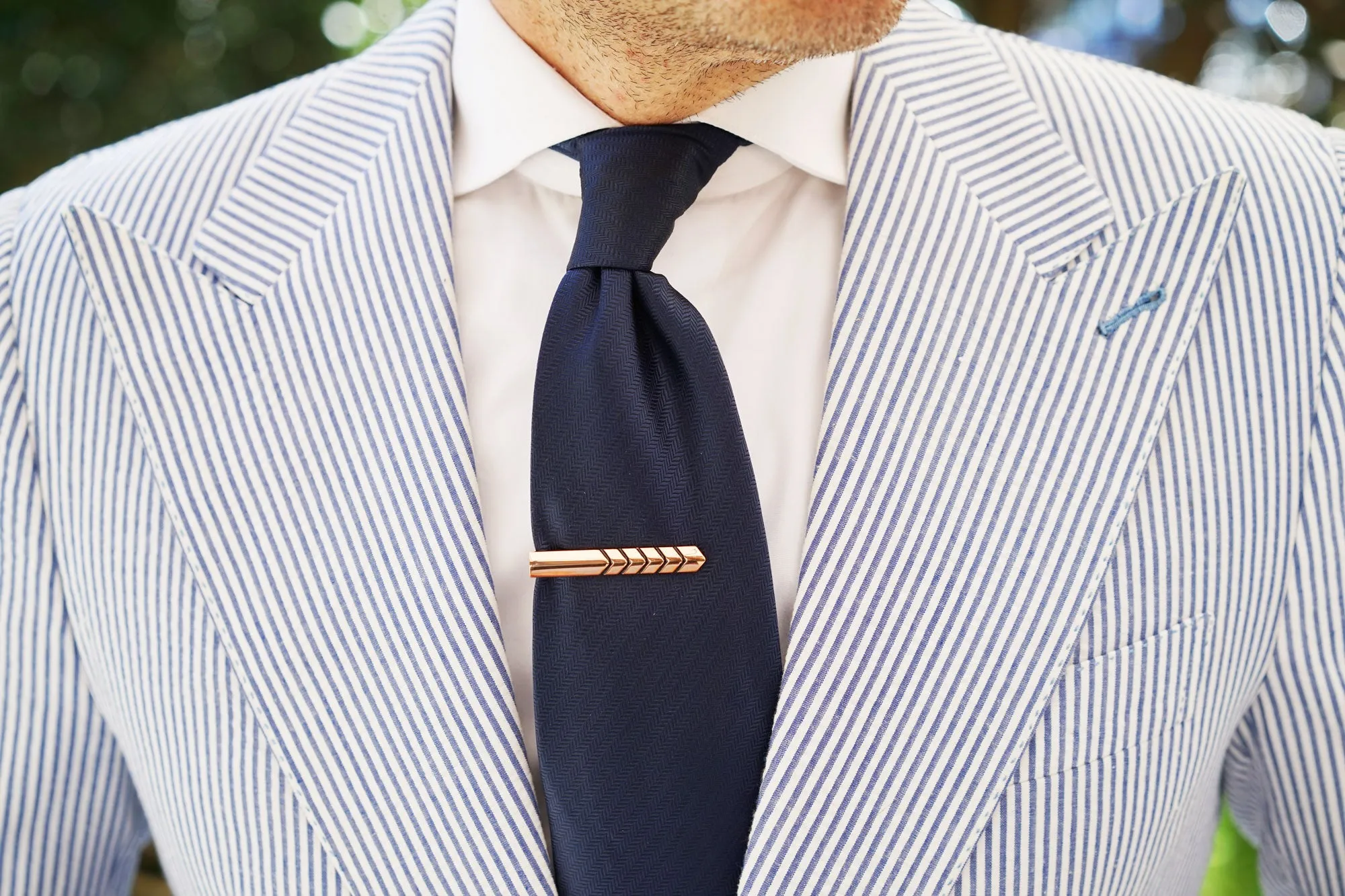 Rose Gold Chevron Tie Bar