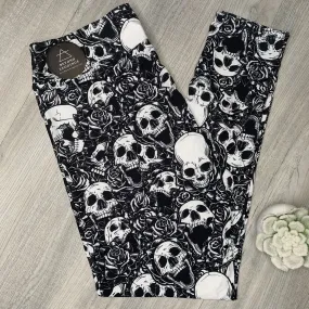 Rose Skull Soft Leggings