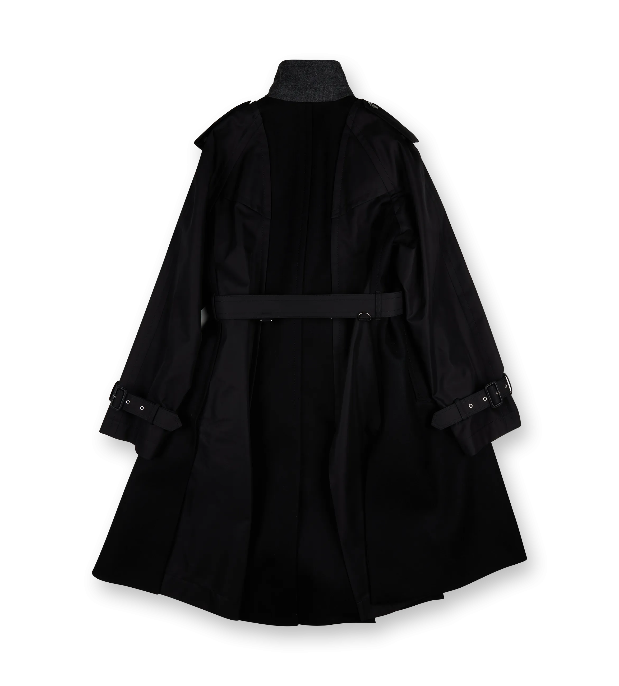 Sacai    Wool Melton Coat Black