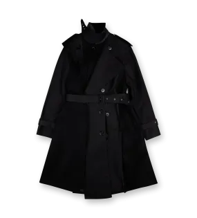 Sacai    Wool Melton Coat Black