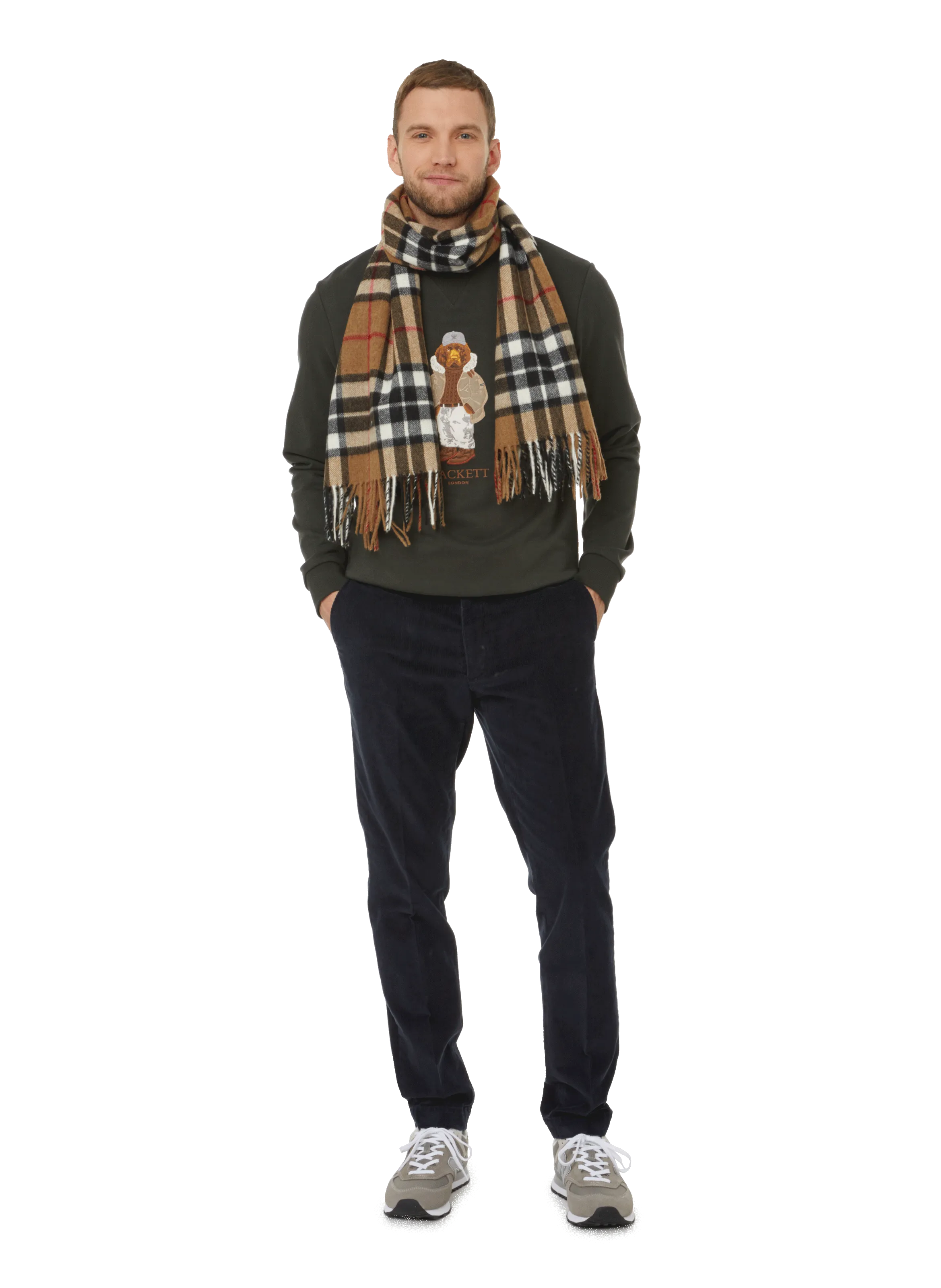 Saison 1865  Tartan merino wool scarf - Brown