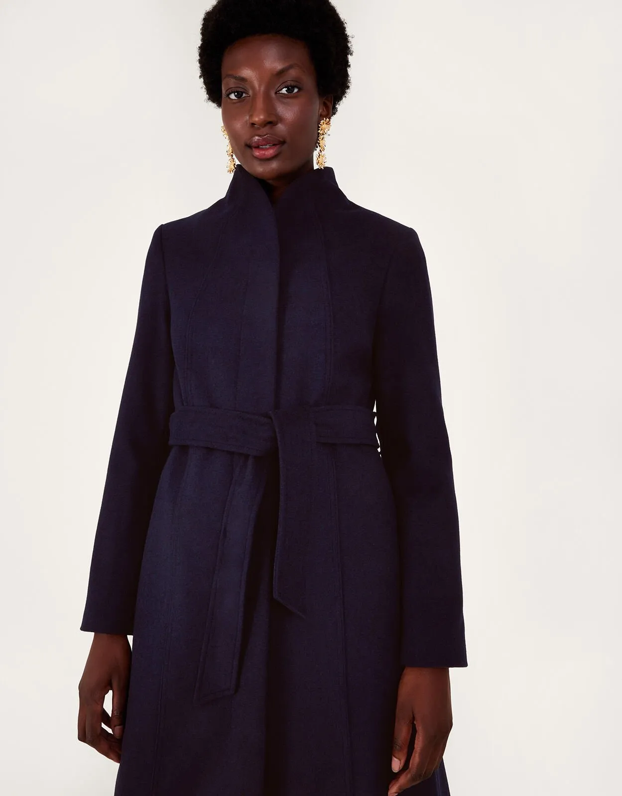 Saskia Belted Coat Blue