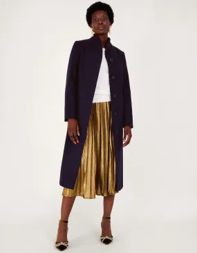 Saskia Belted Coat Blue